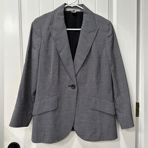 Ellen Tracy Charcoal Houndstooth Blazer